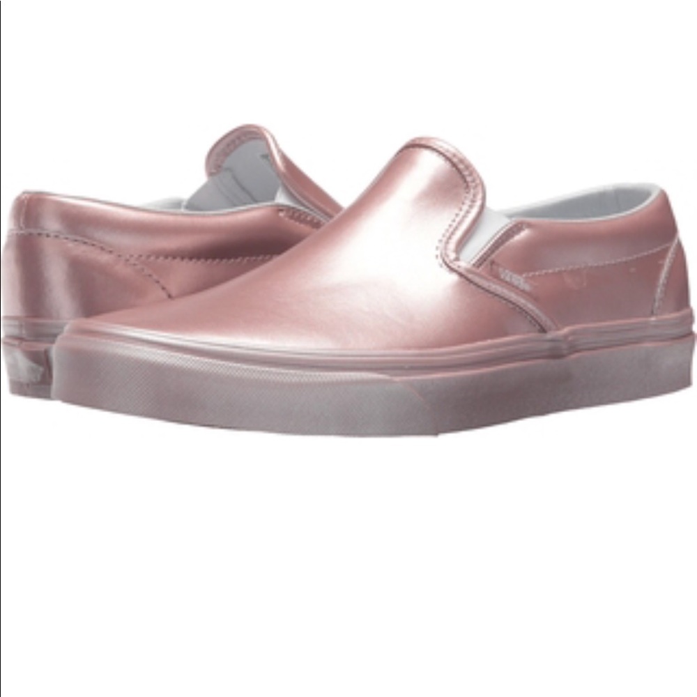 Metallic Rose gold classic slip ons